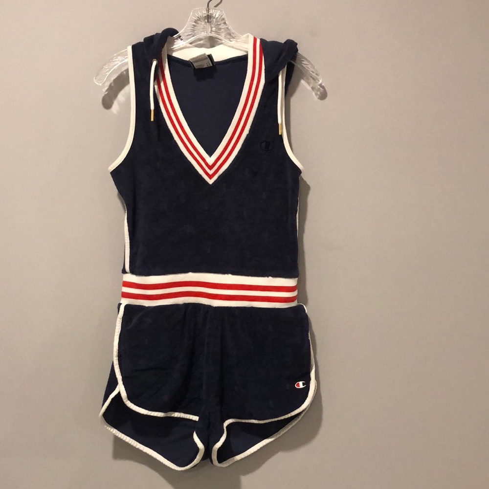 Champion Navy and Red Jumpsuit